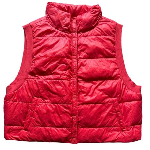 Aerie Offline Calypso Puffer Vest Outdoors Sleeveless Cropped Red Size XL - Picture 4 of 7